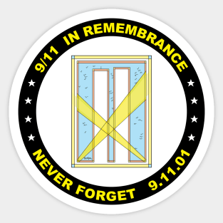 9/11 in Remembrance,  Never Forget, 9.11.01 in Black Sticker